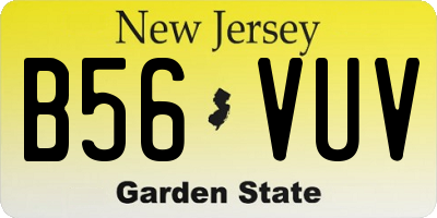 NJ license plate B56VUV