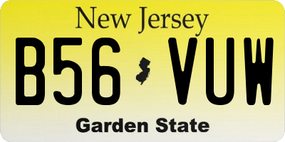 NJ license plate B56VUW