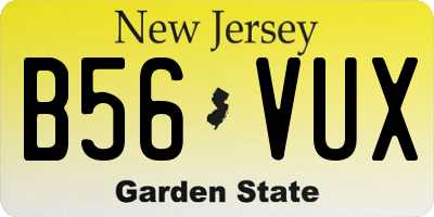 NJ license plate B56VUX