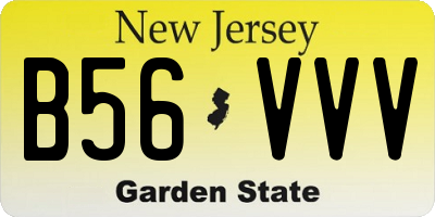 NJ license plate B56VVV