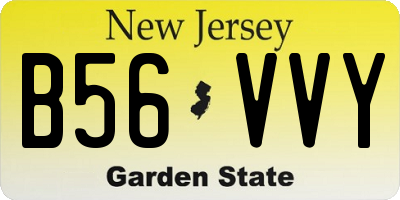 NJ license plate B56VVY