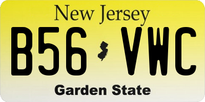 NJ license plate B56VWC