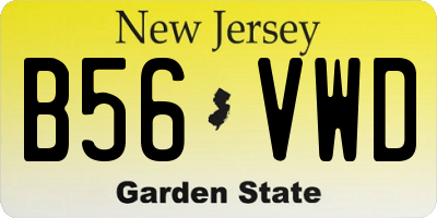 NJ license plate B56VWD