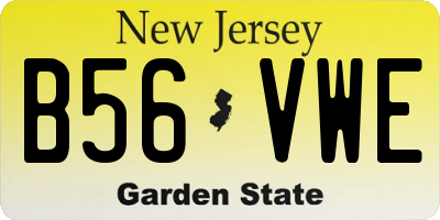 NJ license plate B56VWE