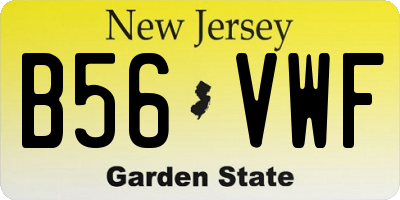 NJ license plate B56VWF