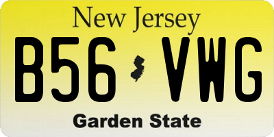 NJ license plate B56VWG