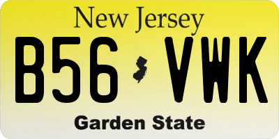 NJ license plate B56VWK