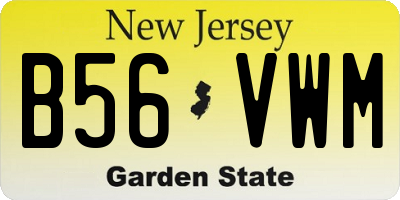 NJ license plate B56VWM