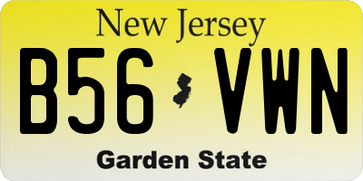 NJ license plate B56VWN