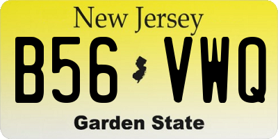 NJ license plate B56VWQ