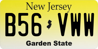 NJ license plate B56VWW