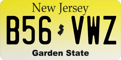 NJ license plate B56VWZ