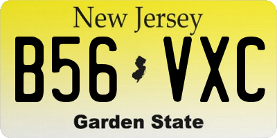 NJ license plate B56VXC