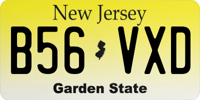 NJ license plate B56VXD