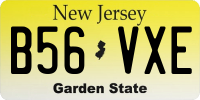 NJ license plate B56VXE
