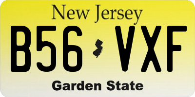 NJ license plate B56VXF