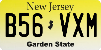 NJ license plate B56VXM