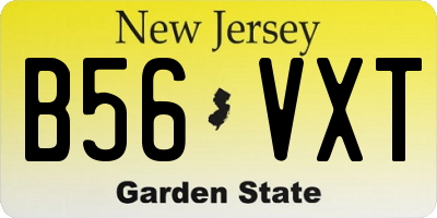 NJ license plate B56VXT