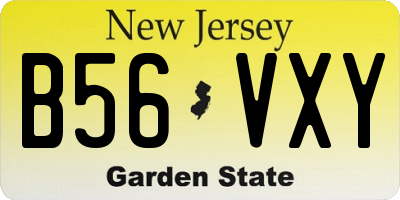 NJ license plate B56VXY