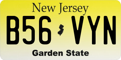 NJ license plate B56VYN