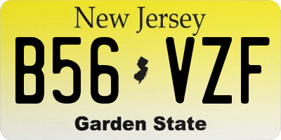NJ license plate B56VZF