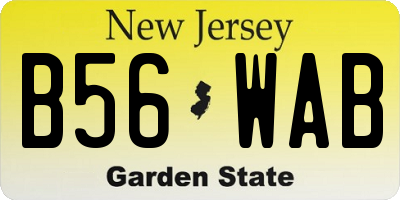 NJ license plate B56WAB