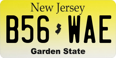 NJ license plate B56WAE