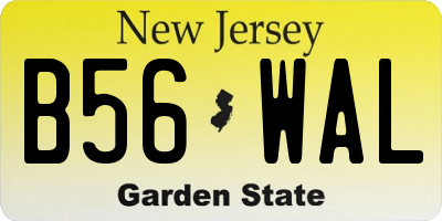 NJ license plate B56WAL
