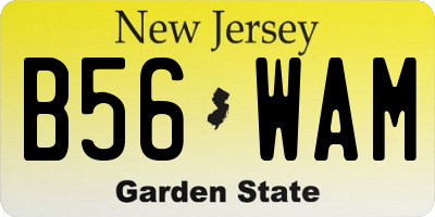 NJ license plate B56WAM