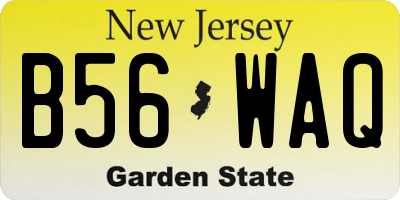 NJ license plate B56WAQ