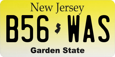NJ license plate B56WAS