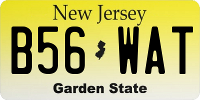 NJ license plate B56WAT