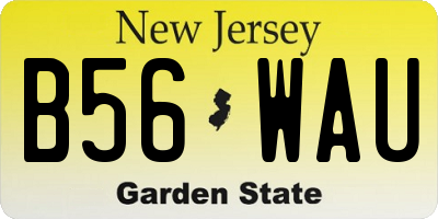 NJ license plate B56WAU