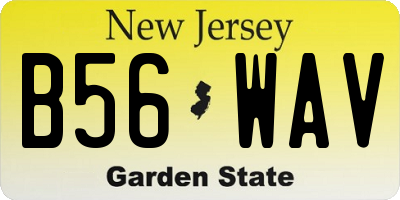 NJ license plate B56WAV