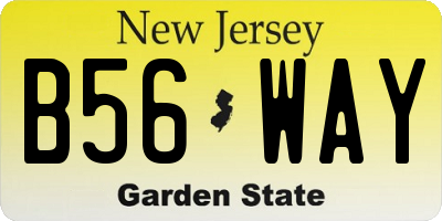 NJ license plate B56WAY