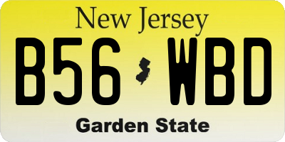 NJ license plate B56WBD