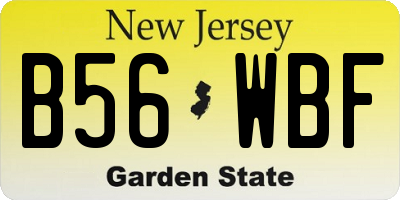 NJ license plate B56WBF
