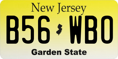 NJ license plate B56WBO