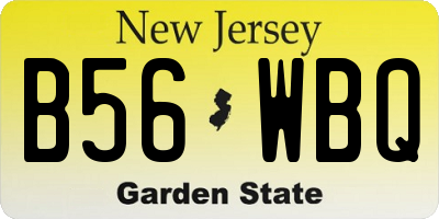 NJ license plate B56WBQ