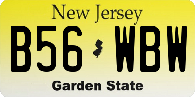 NJ license plate B56WBW