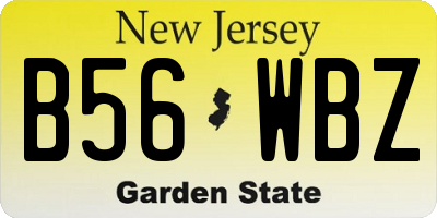 NJ license plate B56WBZ