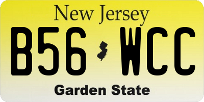 NJ license plate B56WCC