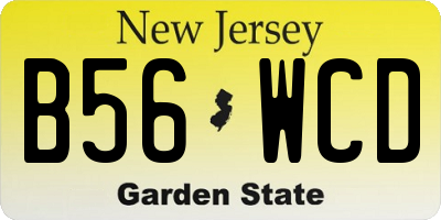NJ license plate B56WCD