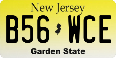 NJ license plate B56WCE