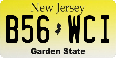 NJ license plate B56WCI