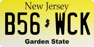 NJ license plate B56WCK