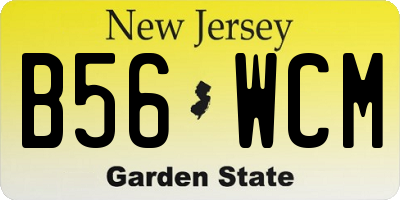 NJ license plate B56WCM