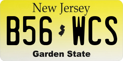 NJ license plate B56WCS
