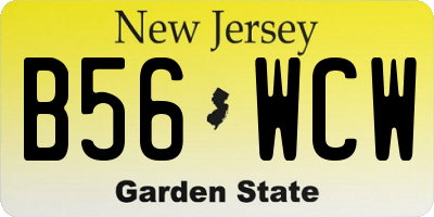 NJ license plate B56WCW
