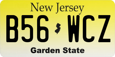 NJ license plate B56WCZ